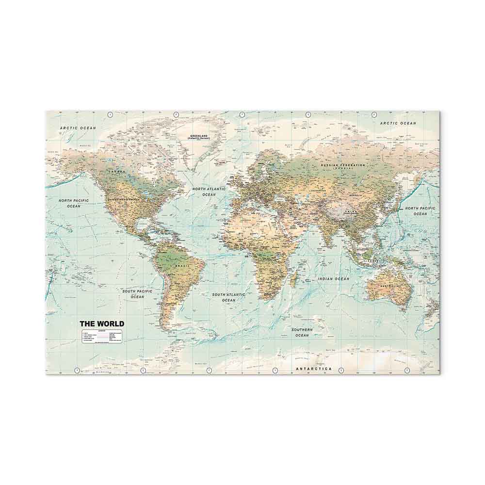 Leinwandbild - World Map: Beautiful World – Bild 2