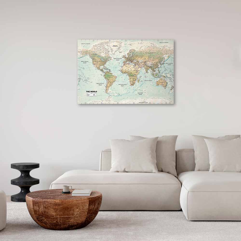 Leinwandbild - World Map: Beautiful World – Bild 5