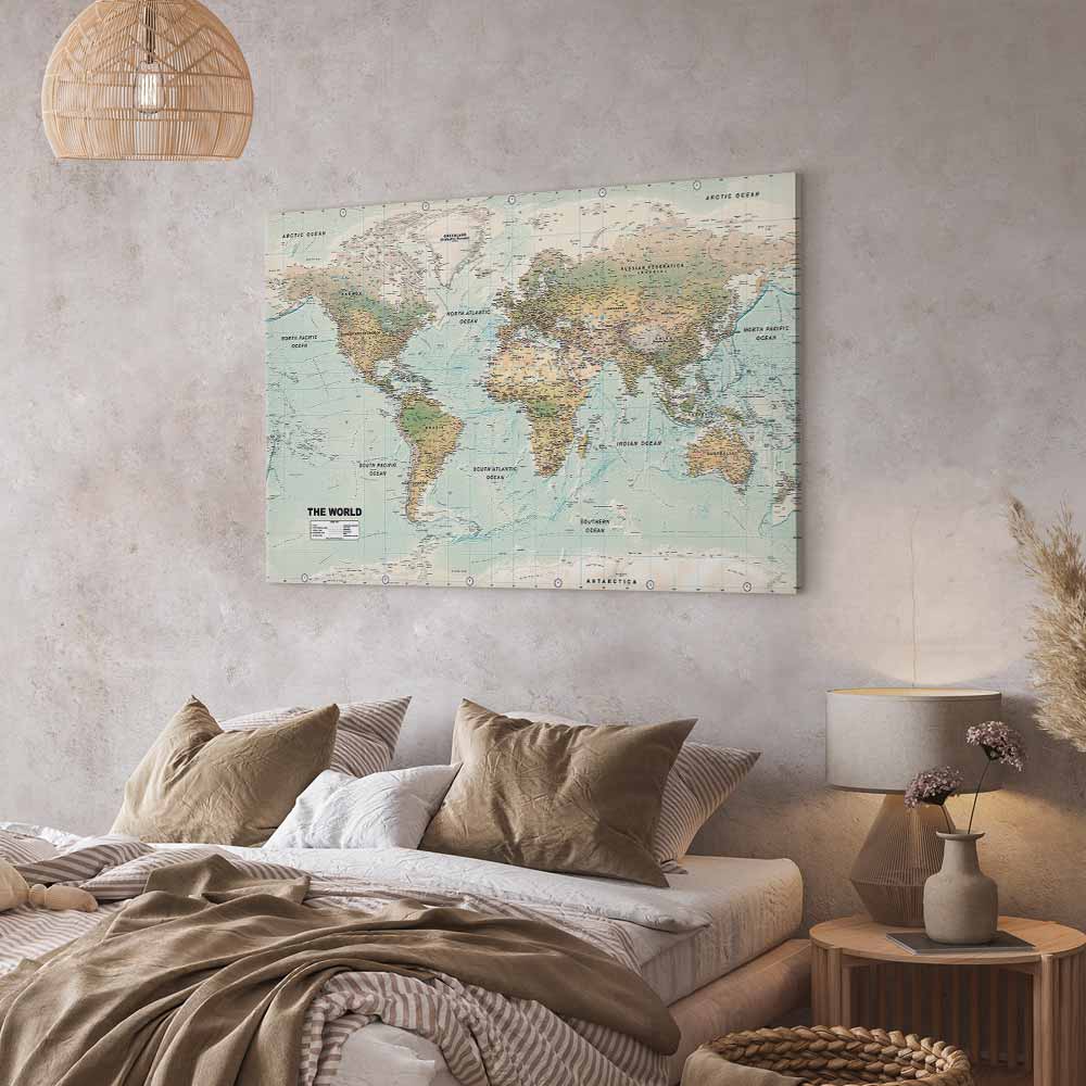 Leinwandbild - World Map: Beautiful World – Bild 6