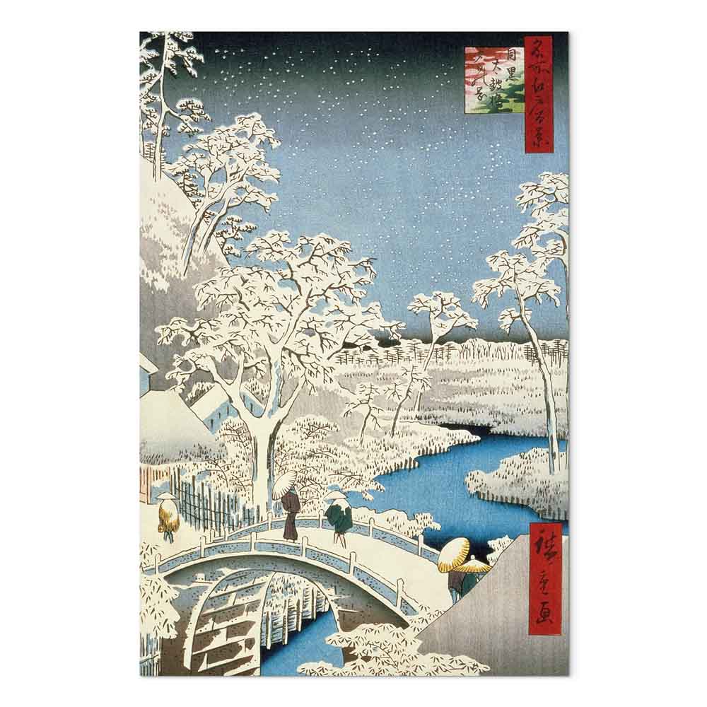 Leinwandbild - Utagawa Hiroshige – Drum bridge and Setting Sun Hill at Meguro – Bild 2