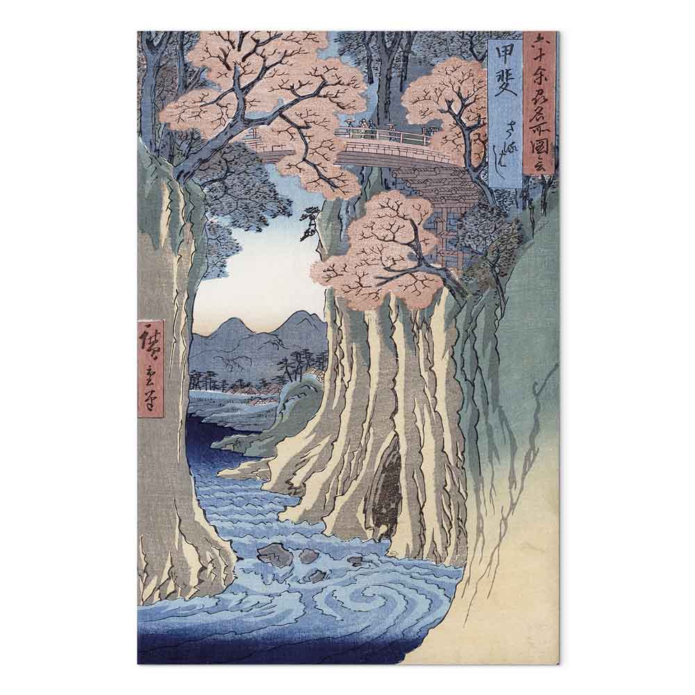 Leinwandbild - Utagawa Hiroshige – The monkey bridge in the Kai province – Bild 2