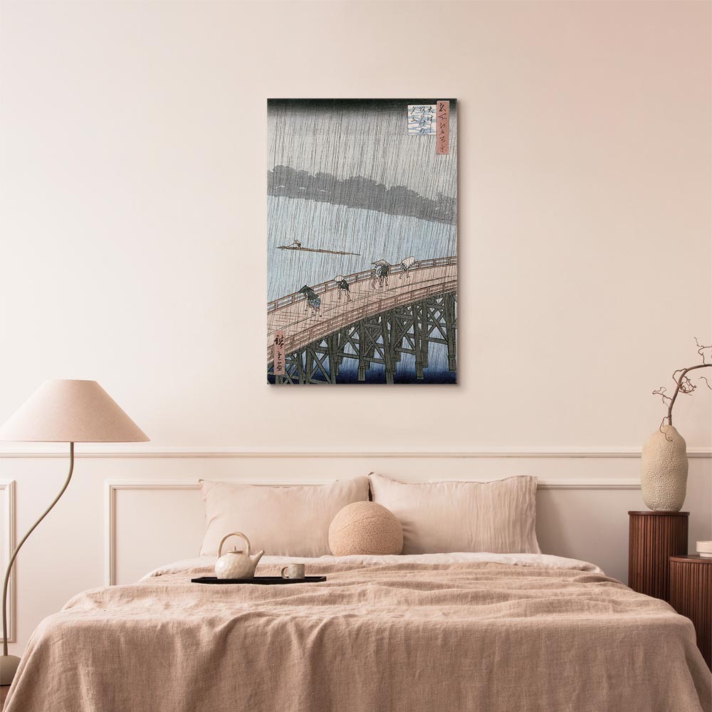 Leinwandbild - Utagawa Hiroshige – Sudden Shower over Shin-Ohashi Bridge and Atake – Bild 6