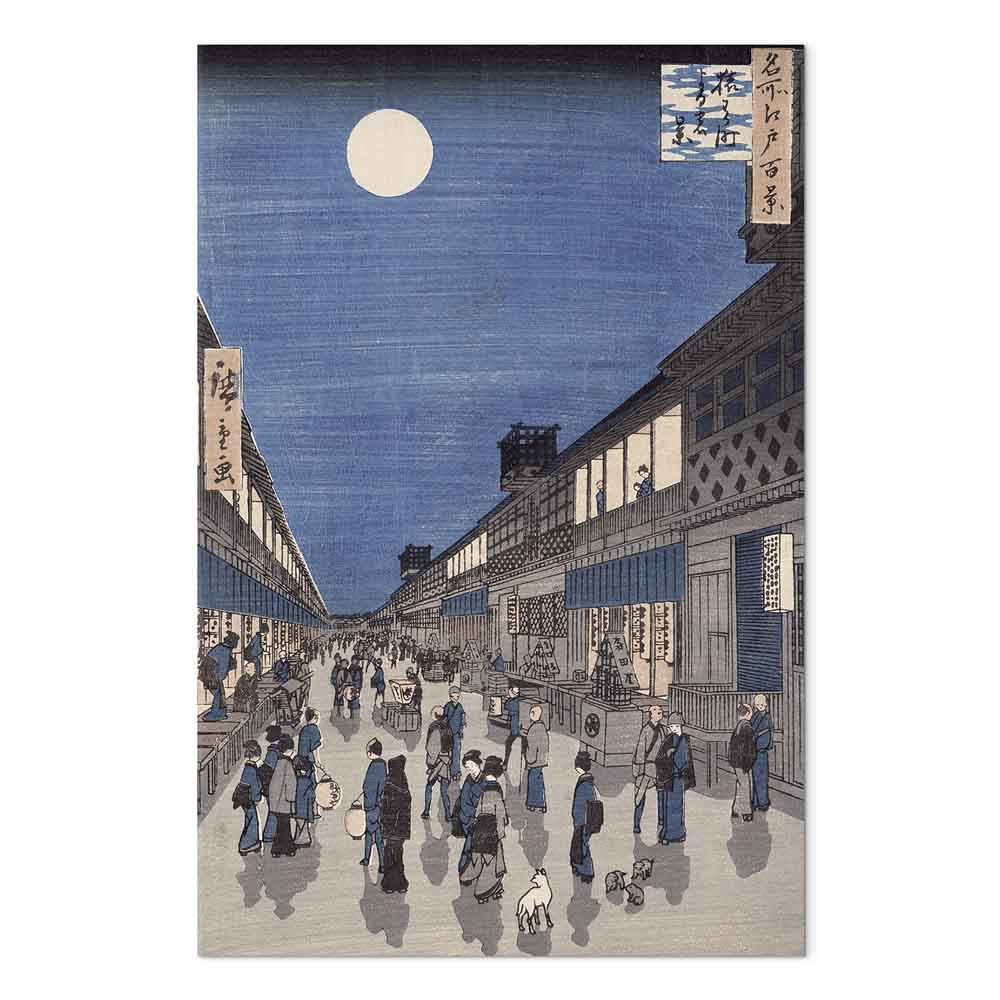 Leinwandbild - Utagawa Hiroshige – Night time view of Saruwaka Street – Bild 2