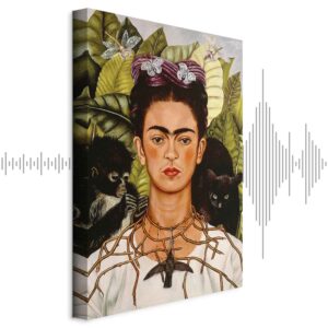 Leinwandbild - Frida Kahlo – Self-Portrait with Thorn Necklace and Hummingbird