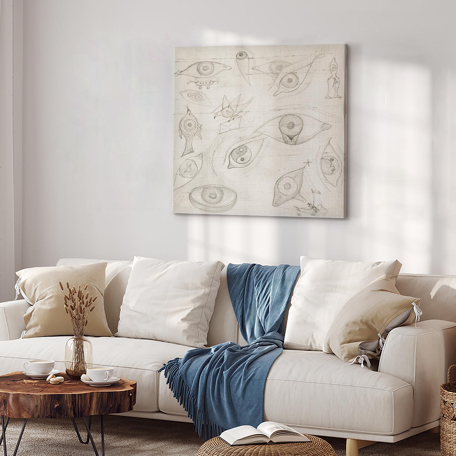 Leinwandbild - Frida Kahlo – Drawing of Eyes – Bild 5