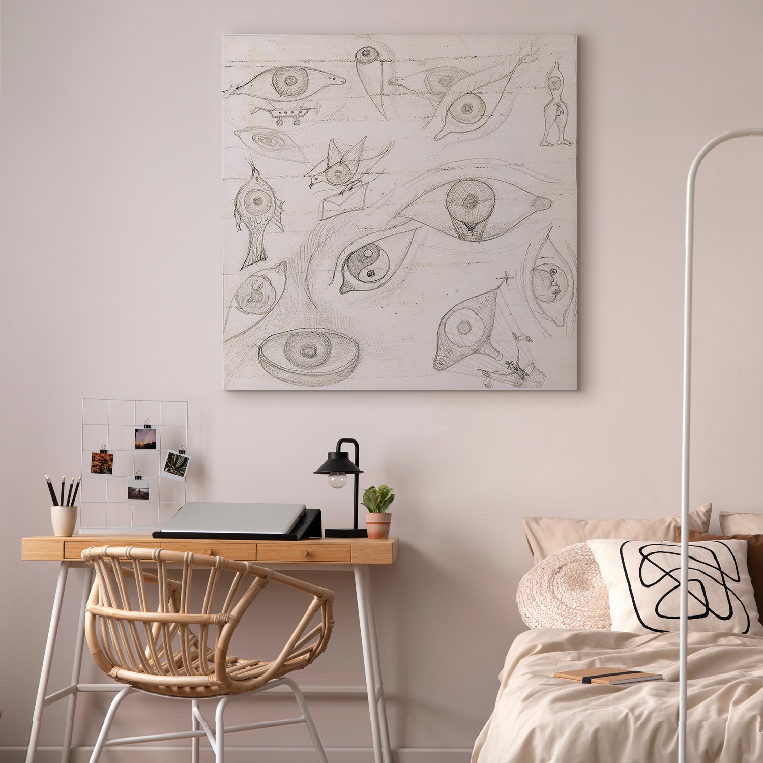 Leinwandbild - Frida Kahlo – Drawing of Eyes – Bild 6