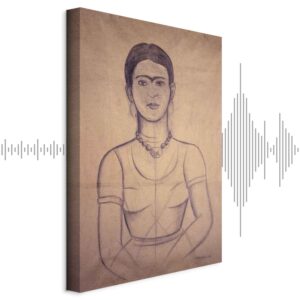 Leinwandbild - Frida Kahlo – Self-Portrait, 1929 (charcoal drawing)