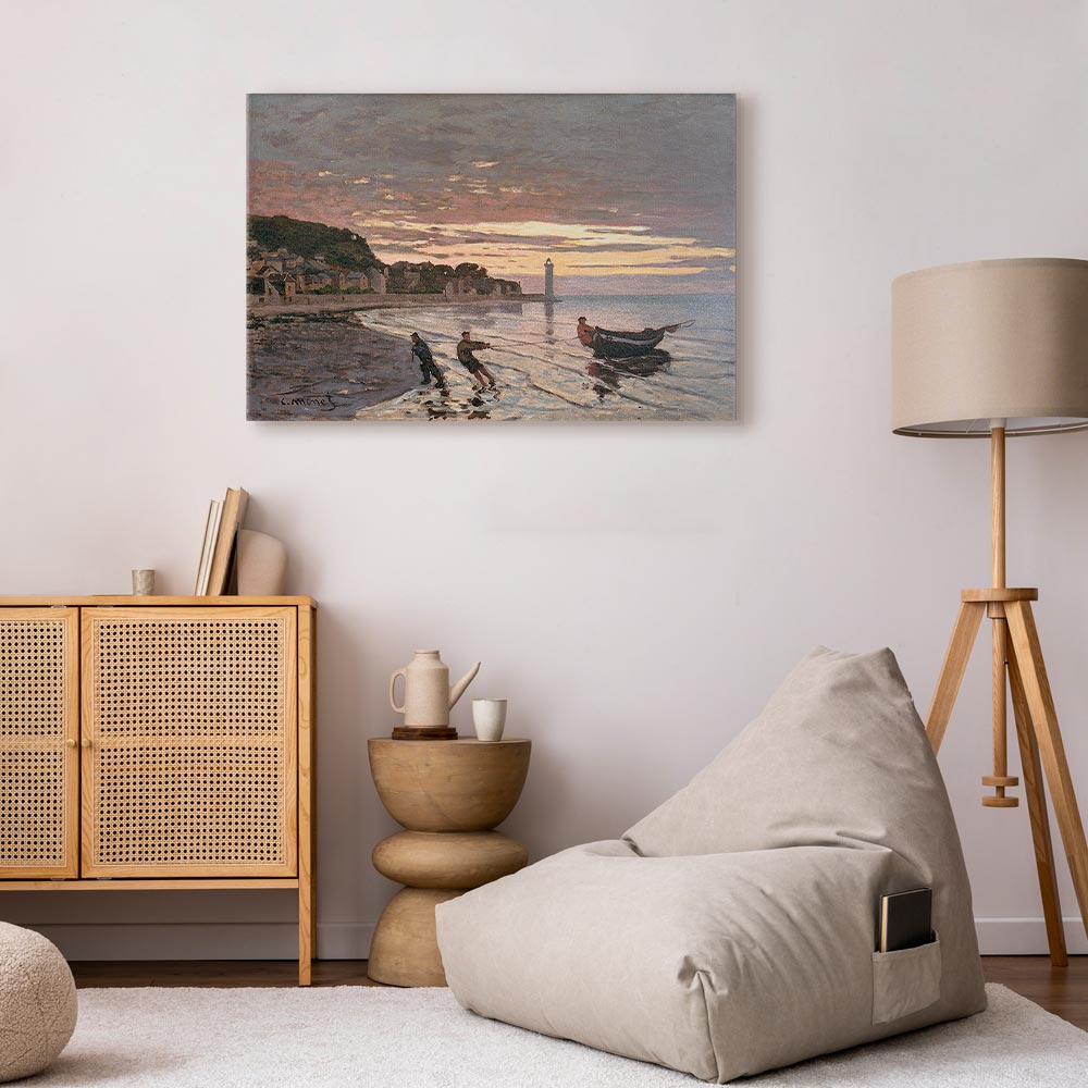 Leinwandbild - Claude Monet – Hauling a Boat Ashore, Honfleur – Bild 6