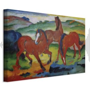 Leinwandbild - Franz Marc – The Red Horses (Grazing Horses IV)