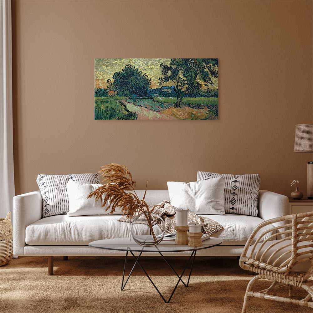 Leinwandbild - Vincent Van Gogh – Landscape with the Chateau of Auvers at Sunset – Bild 5