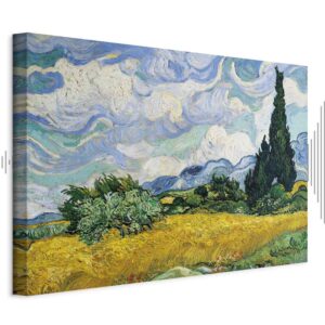 Leinwandbild - Vincent Van Gogh – Wheat Field with Cypresses