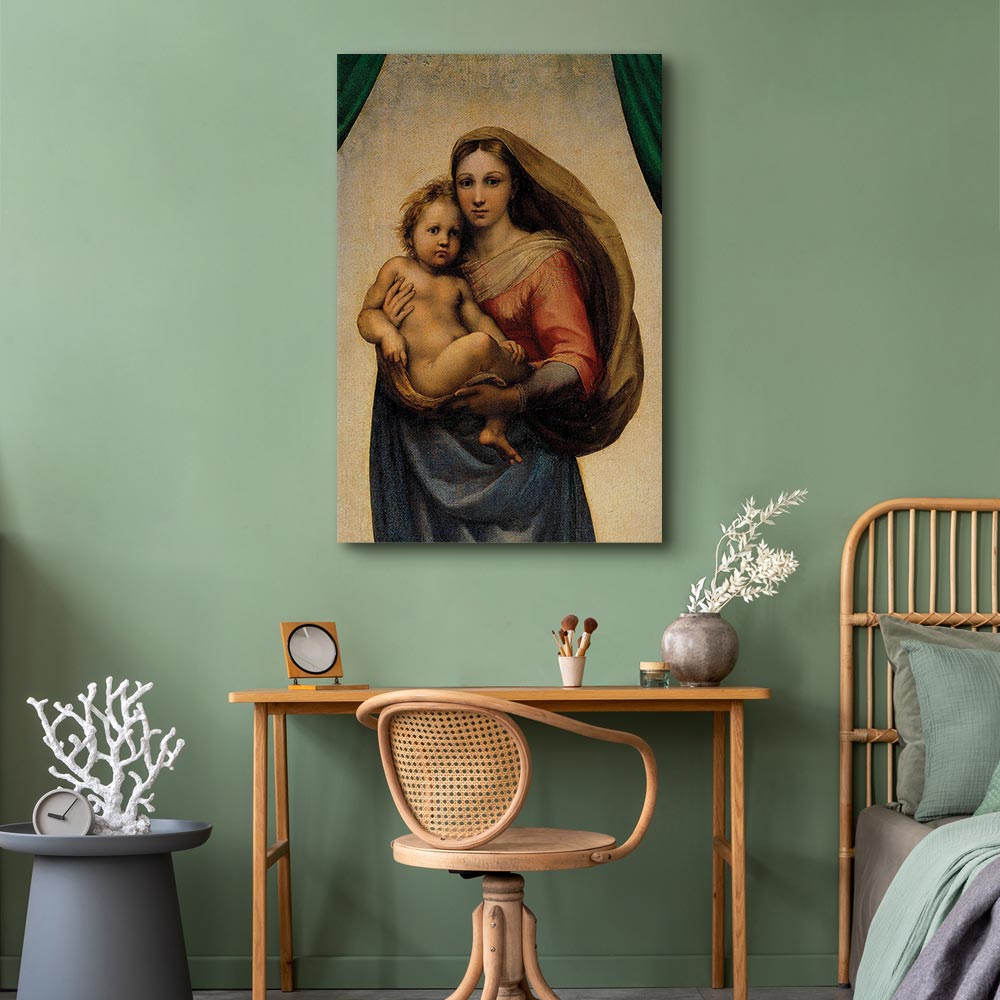 Leinwandbild - Raphael – Sistine Madonna (fragment) – Bild 7