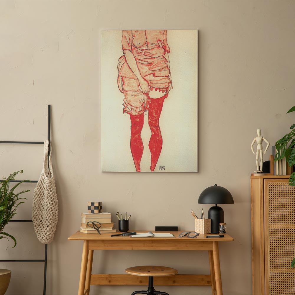 Leinwandbild - Egon Schiele – Standing Woman in Red – Bild 7