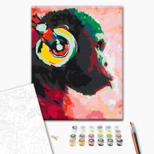 Malen nach Zahlen - Monkey In Headphones