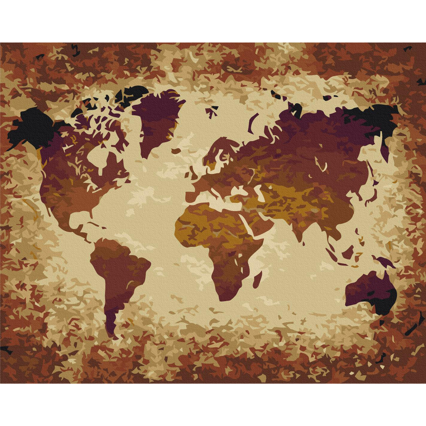 Malen nach Zahlen - World Map (Brown Colours) – Bild 2