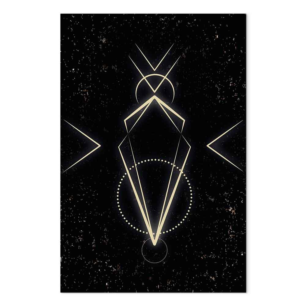 Leinwandbild - Symmetry of Shapes (1-part) - Graphic Motif in Black Shade – Bild 2