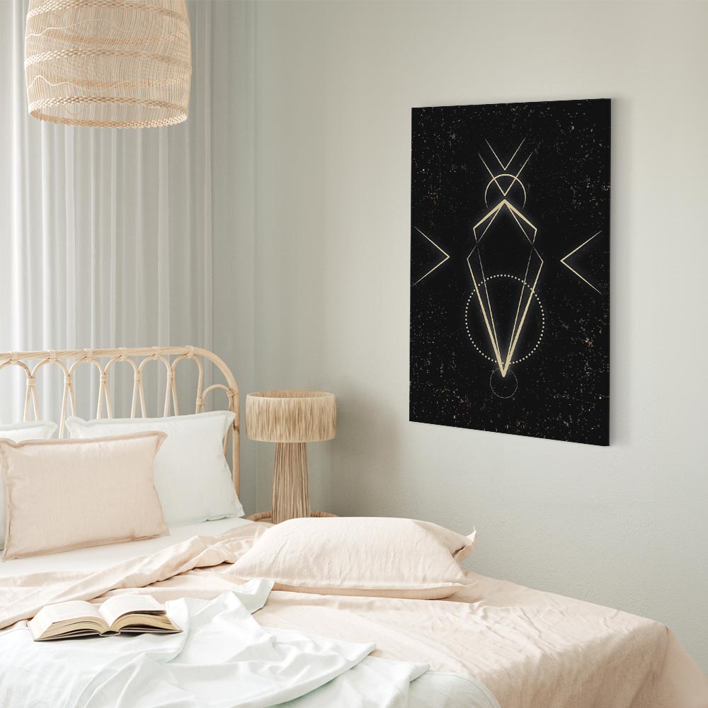 Leinwandbild - Symmetry of Shapes (1-part) - Graphic Motif in Black Shade – Bild 6