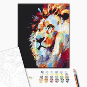 Malen nach Zahlen - Portrait of a Colourful Lion